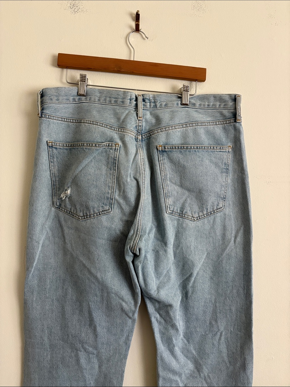 Agolde 90’s Denim Jeans Light Wash Size 32 Crop Mid Rise Loose Straight Leg Jean - Picture 8 of 9